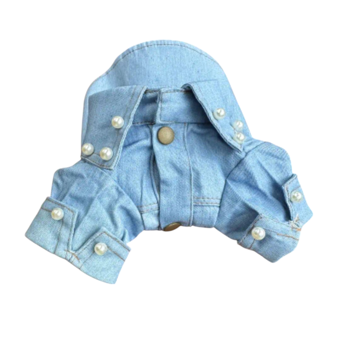 Trendy Light Blue Denim Pet Jacket