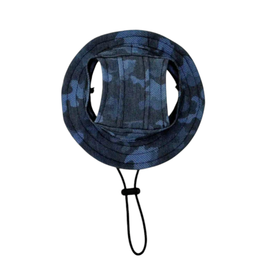 Stylish Blue Camouflage Pet Hat - Small