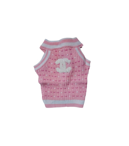 Pink sleeveless sweater vest