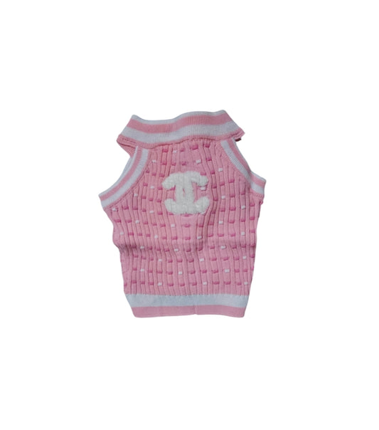 Pink sleeveless sweater vest